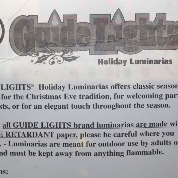 Vtg 1995 Holiday 6 Fire Retardant Luminaries/Candles Christmas Tree Design - Picture 8 of 8